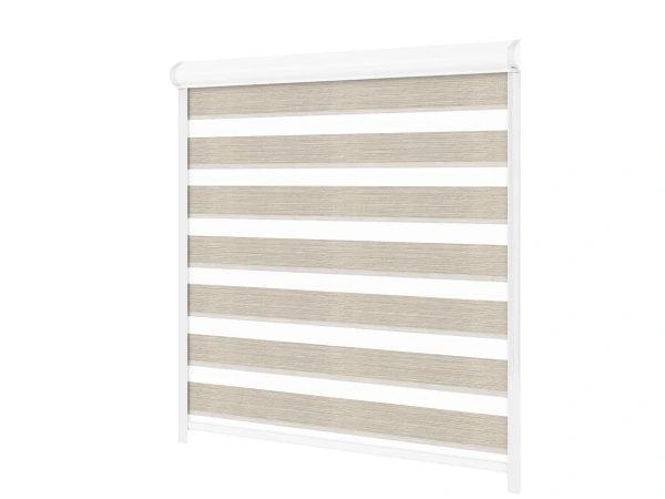 Roleta SWING PREMIUM - deň a noc - látka Maurícius 69 - béžová (čierny dekor) 1