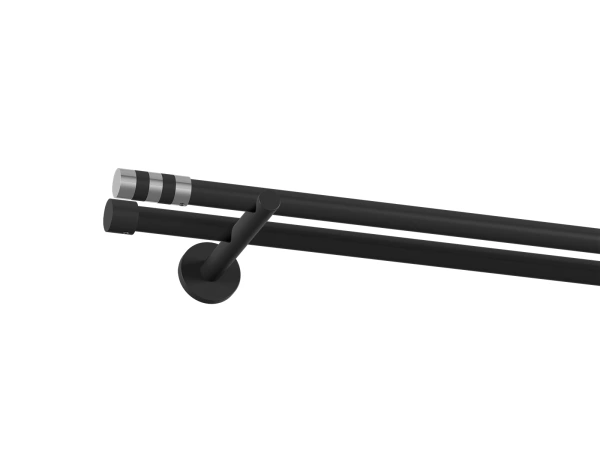 Garniža 19x19mm obyčajná tyč - 2rady - VALEC - čierna 1