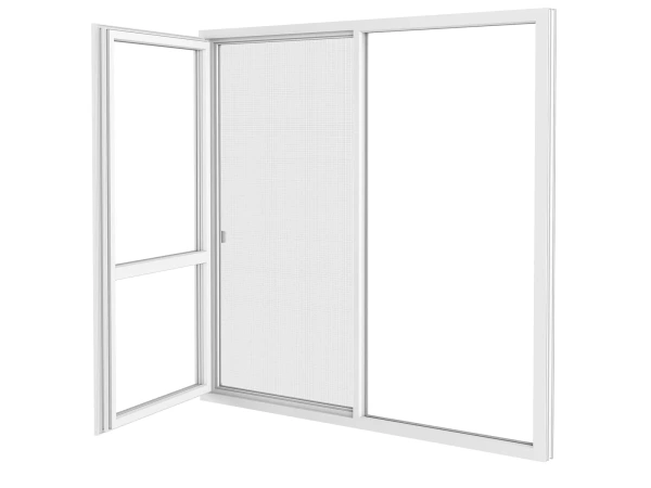 Siete proti hmyzu na DVERE - posuvné - BIELA - RAL 9016 - bez priečky 3