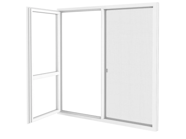 Siete proti hmyzu na DVERE - posuvné - BIELA - RAL 9016 - bez priečky 4