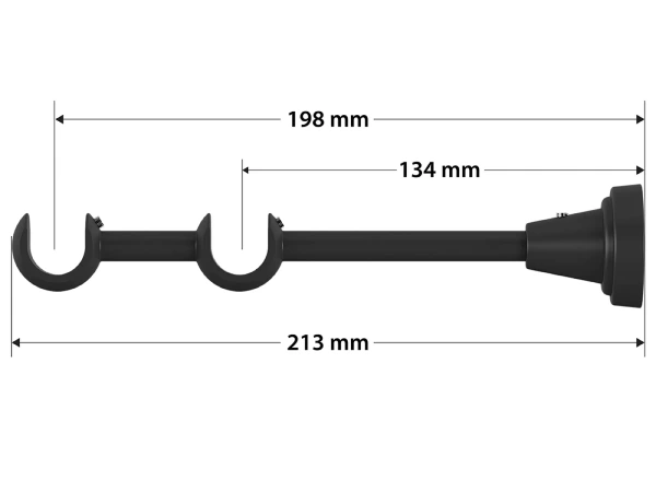 Garniža 19x19mm obyčajná tyč - 2rady - VALEC - čierna 4