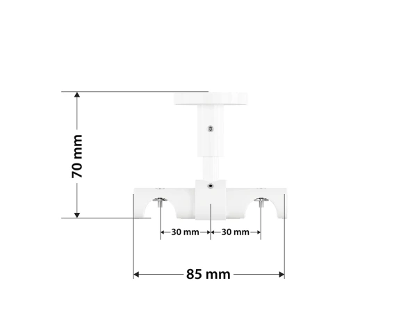 Garniža 19x19mm drážková tyč - 2rady - VALEC - biela 5