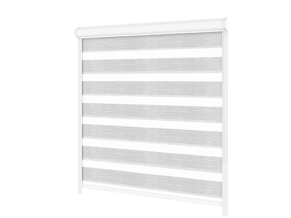 Roleta SWING LITE - deň a noc - látka Maurícius 67 - sivo biela 1