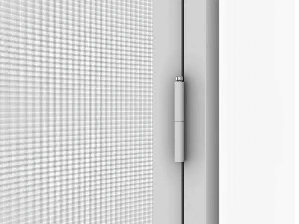 Plasă anti-insecte pentru UȘI - cu balamale SMART - GRI RAL9006 - cu traversă 8