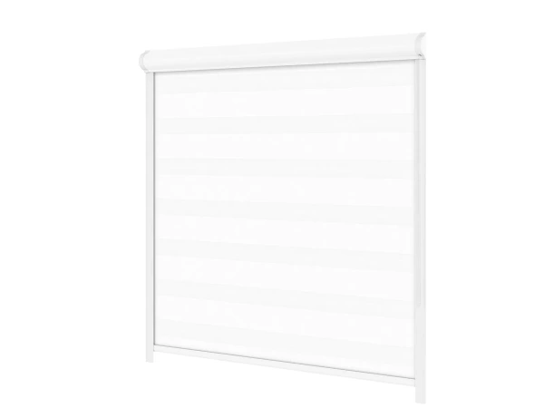 Jaluzele cu role SWING PREMIUM - zi și noapte - țesătură Zakynthos 01 - alb 2